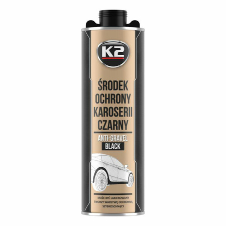 K2 CZARNY BARANEK, SZYBKOSCHNĄCY. ŚRODEK OCHRONY KAROSERII - CZARNY 1L (POD PISTOLET)
