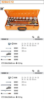 BETA ZESTAW NASADEK 6-KATNYCH 3/4" + AKCESORIA 17 elem. /928A/C12