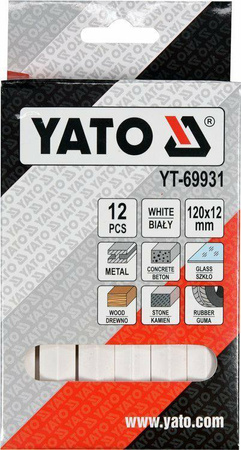 YATO KREDA TECHNICZNA 12szt. BIAŁA