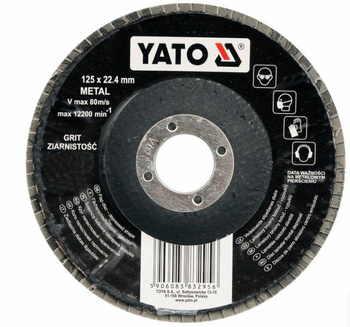 YATO ŚCIERNICA LISTKOWA WYPUKŁA 125mm P 36