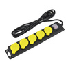 AWTOOLS PRZEDŁUŻACZ WARSZTATOWY CZARNY 5 GNIAZD 5,0m Z UZIEMIENIEM, WYŁĄCZNIK IP44 3x1,5mm