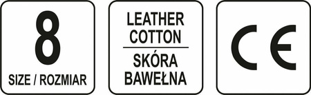 YATO RĘKAWICE ROBOCZE BAWEŁNA/SKÓRA CZERWONE ROZM. 8