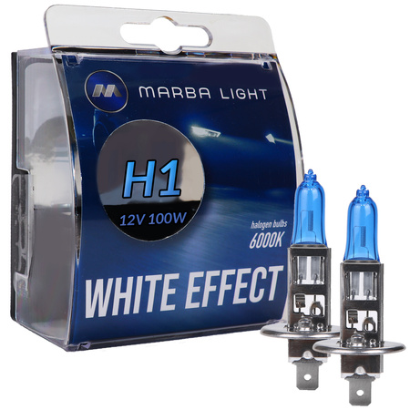 ŻARÓWKI MARBA LIGHT WHITE EFFECT H1 100W 12V W5W
