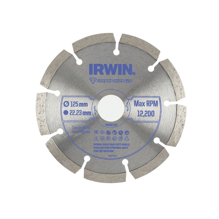 IRWIN TARCZA DIAMENTOWA 125mm x 22,23mm / SEGMENTOWA do betonu, cegły, granitu i marmuru