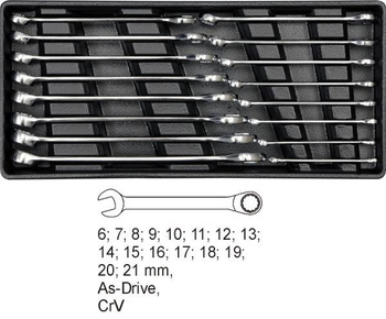 YATO WKŁADKA DO SZUFLADY KLUCZE PŁASKO-OCZKOWE 16 elem. 6-21mm  5531