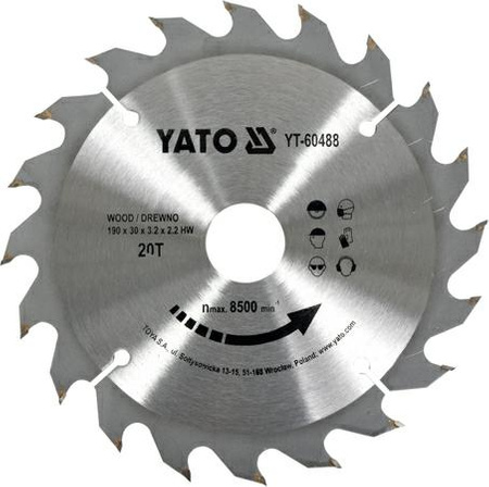 YATO PIŁA TARCZ.WID. 190*20*30 60488