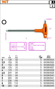 BETA KLUCZ TRZP.KĄTOWY  7mm    /96T/7