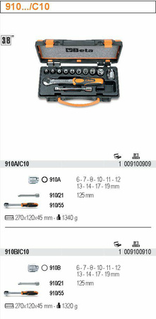 BETA ZESTAW 10 ELEMENT.3/8" 910A/C10