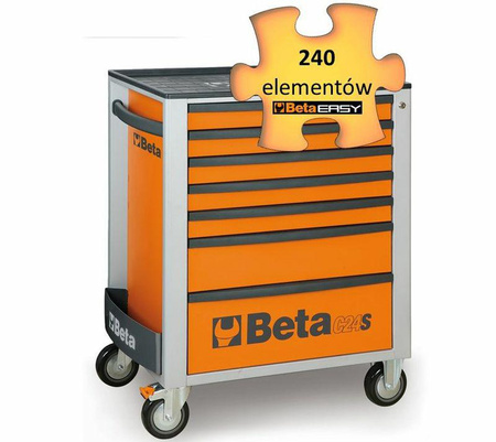 BETA WÓZEK NARZĘDZIOWY 7-SZUFLAD POMARAŃCZOWY/2400C24S5O