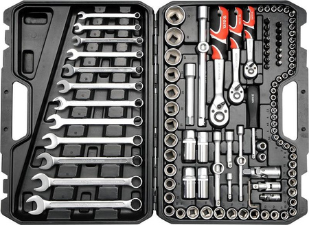 YATO ZESTAW KLUCZY 1/4" , 3/8" , 1/2"  111 elem.  38831