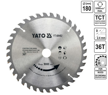 PIŁA TARCZOWA WIDIOWA 180x20mm  36-ZĘBY