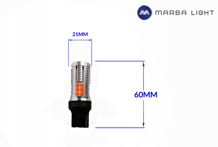 Żarówka W21W T20 AMBER LED ML7440CAN 100% CANBUS
