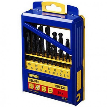 IRWIN WIERTŁO METAL HSS DIN-338 KOMPLET 19szt. 1,0 - 10,0 mm co 0,5 mm