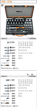 BETA ZESTAW NASADEK 1/2"38szt+AKCESORIA /920B/C33