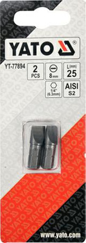 YATO KOŃCÓWKA 1/4"x25mm PŁASKA 8mm /2szt.
