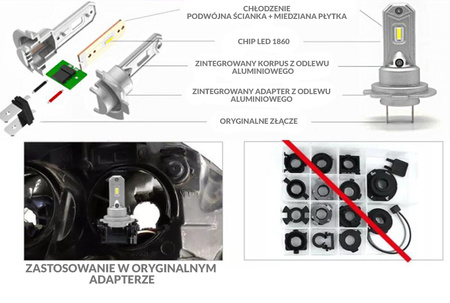 ŻARÓWKA H7 LED ORYGINALNY ROZMIAR MLV7H7