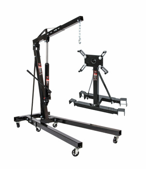 AWTOOLS ŻURAW WARSZTATOWY 2-TONOWY + WÓZEK MONTAŻOWY 900 kg