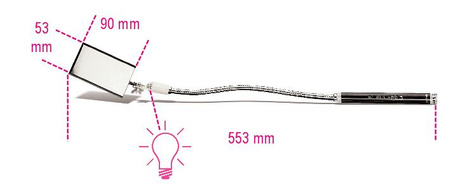 BETA LUSTERKO INSPEKCYJNE PROSTKĄTNE, GIETKIE, Z PODŚWIETLENIEM 1715FL/B