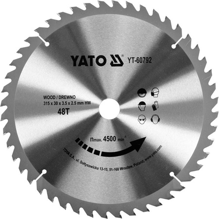 YATO PIŁA TARCZOWA WIDIOWA 315x30mm  48-ZĘBÓW    60792