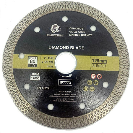 TARCZA DIAMENTOWA 125mm x 1,4mm x 22,2mm SLIM CUT INDIAN PROFESSIONAL