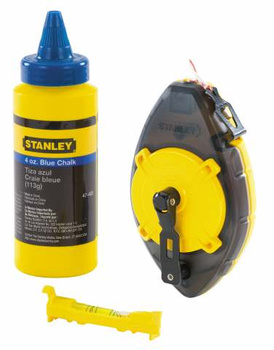 STANLEY SZNUR TRASERSKI POWERWINDER 30m + KREDA + POZIOMNICA SZNURKOWA