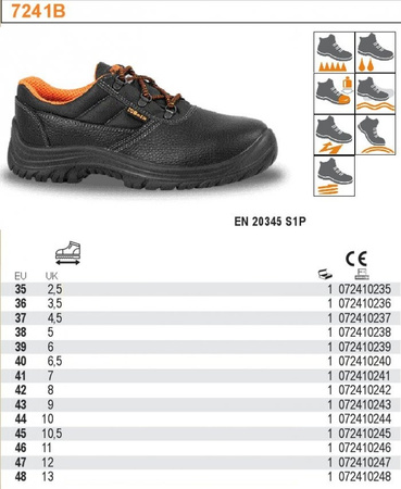 BETA PÓŁBUTY ROBOCZE SKÓRZANE 7241B – ROZMIAR 46