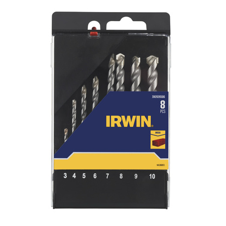 IRWIN WIERŁO DO BETONU kpl. 8szt. 3, 4, 5, 6, 7, 8, 9 i 10mm w kasecie