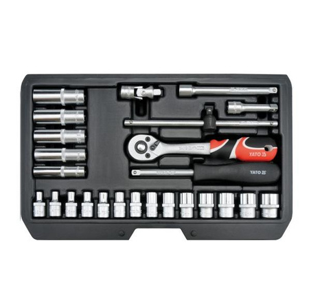 YATO ZESTAW KLUCZY  1/4" 25 elem. 14461