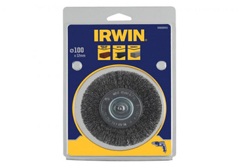 IRWIN SZCZOTKA TARCZOWA Z TRZPIENIEM 100mm x 12mm stalowa do metalu, betonu i muru