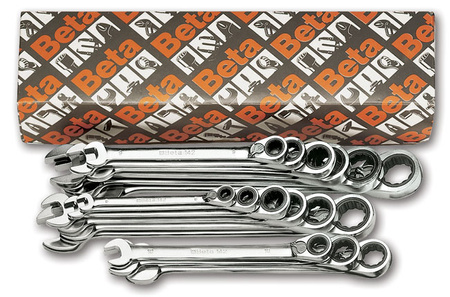 BETA KLUCZ PŁASKO-OCZKOWY Z MECHANIZMEM ZAPADKOWYM 19szt.142/S19