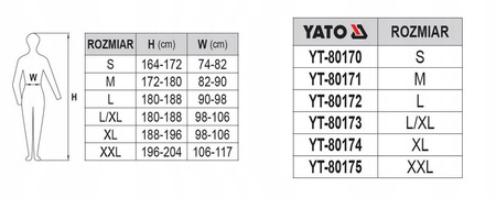 YATO SPODNIE ROBOCZE OGRODNICZKI ROZMIAR XL