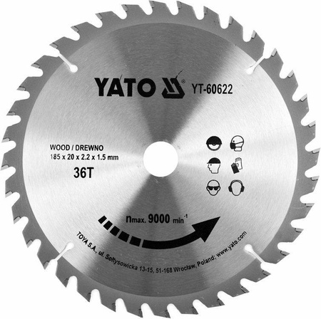 YATO PIŁA TARCZ.WID. 185*36*20    60622