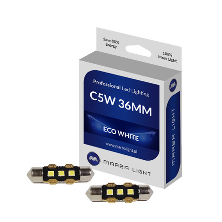 Żarówki C5W 36MM LED 3 LED 12V MLEC Biała 6000k