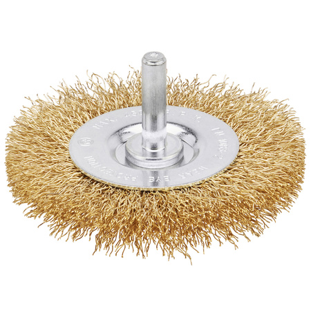 IRWIN SZCZOTKA TARCZOWA Z TRZPIENIEM 75mm x 10mm z drutu mosiężnego do drewna