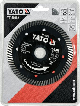 YATO TARCZA DIAMENTOWA TURBO DO GRESU 125 x 22,2mm   59982