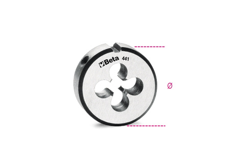 BETA NARZYNKA OKRĄGŁA, GWINT METRYCZNY DROBNOZWOJNY, STAL CHROMOWA 441 6x0,75