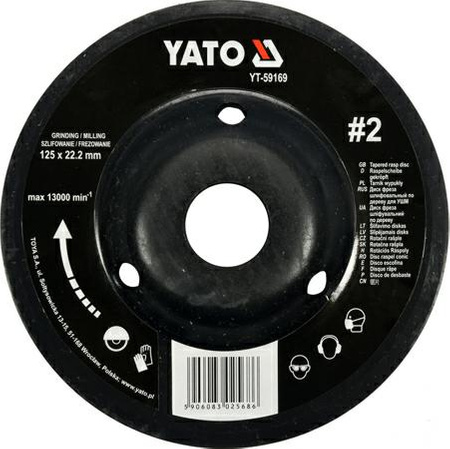 YATO TARNIK WYPUKŁY 125mm NR2