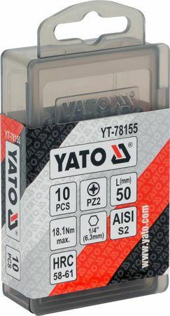 YATO BITY 1/4"X50 MM PZ2 10 SZT