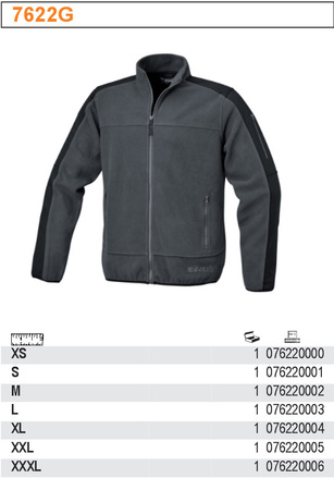 BETA KURTKA POLAROWA SZARA ZE WSTAWKAMI Z POLIESTRU 280 GRAM SZARA 7622G - ROZMIAR M