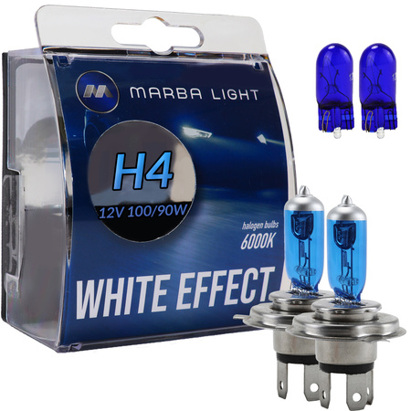 ŻARÓWKI MARBA LIGHT WHITE EFFECT H4 100/90W 12V W5W