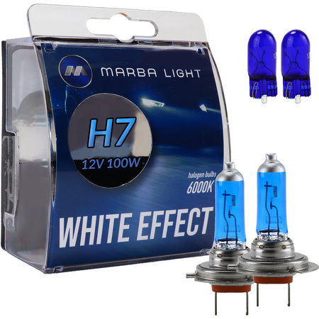 ŻARÓWKI MARBA LIGHT WHITE EFFECT H7 100W 12V W5W