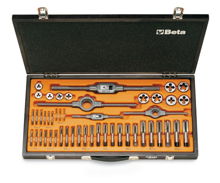 BETA ZESTAW GWINTOWNIKÓW MODEL 430 I NARZYNEK MODEL 440 ZE STALI CHROMOWEJ + AKCESORIA 48 elem.