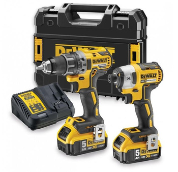 DEWALT ZESTAW COMBO 18V WKRĘTARKA DCD791 + ZAKRĘTARKA DCF887 2 x 5,0Ah + WALIZKA TSTAK DCK268P2T