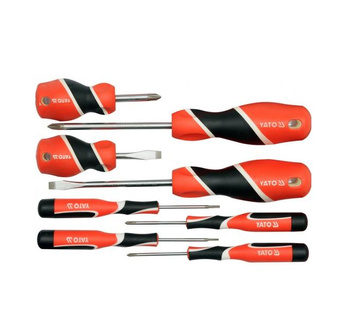 YATO WKRĘTAKI KOMPLET 8szt. PŁASKIE / KRZYŻOWE S2 58 HRC,  25980