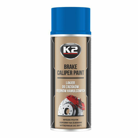 K2 LAKIER DO ZACISKÓW HAMULCOWYCH. BRAKE CALIPER SPRAY - NIEBIESKI 400ML