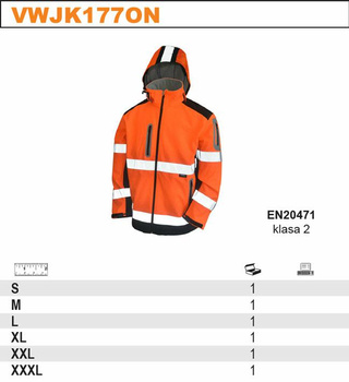BETA KURTKA SOFTSHELL OSTRZEGAWCZA POMARAŃCZOWO-GRANATOWA  L