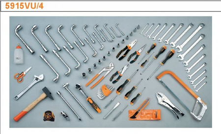 BETA SKRZYNKA NARZĘDZIOWA PIĘCIOCZĘŚCIOWA Z BLACHY STALOWEJ 2120VU/4 – ZESTAW 80 NARZĘDZI