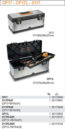 BETA SKRZYNKA NARZĘDZIOWA ZE STALI NIERDZEWNEJ I TWORZYWA SZTUCZNEGO, Z WYJMOWANĄ TACĄ