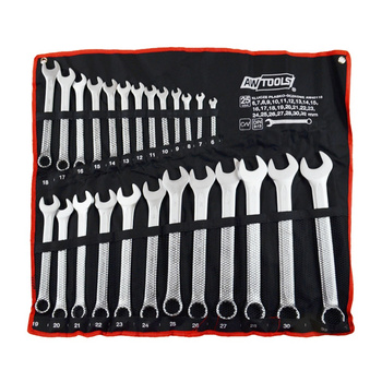 AWTOOLS KLUCZE PŁASKO-OCZKOWE KOMPLET 25elem. /6mm-32mm/