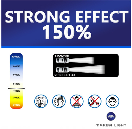 ŻARÓWKI MARBA LIGHT STRONG EFFECT H4 60/55W 12V W5W